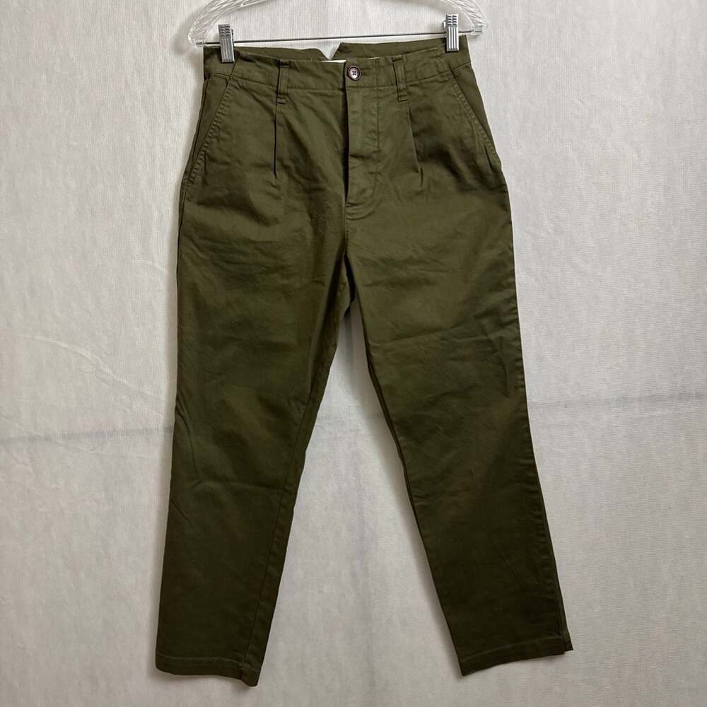 Alex Mill Women's Size 2 Green Slim Straight Leg Twill Chino Pants